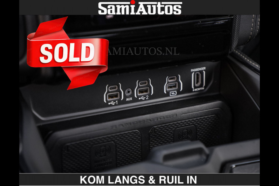 Dodge Ram Limited Night H.O 540HP 706Nm | € 84.950 excl | Massage + Full Option | De Meest Luxe en Volle Pick-Up in zijn Klasse | Comfortabele Dubbele Cabine met Royale 5 Zitplaatsen | BPM vrij | Nu Leverbaar uit Voorraad | Voorraad Nr 2356 - 0990 | De specialist in Amerikaanse pick‑ups in Nederland en Europa.