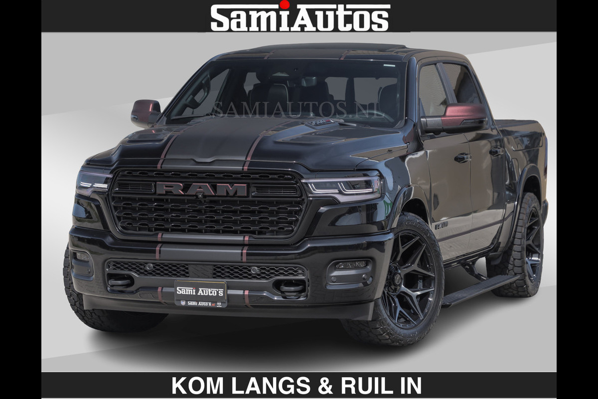 Dodge Ram Limited 540 PK | HUD | €84950,- excl | LUCHTVERING | MASSAGE | PASSAGIERSSCHERM | De Meest Luxe en Volle Pick-Up in zijn Klasse  Comfortabele Dubbele Cabine met Royale 5 Zitplaatsen | BPM vrij | Nu Leverbaar uit Voorraad | Voorraad Nr 2335 - 5153 | De specialist in Amerikaanse pick‑ups in Nederland en Europa.