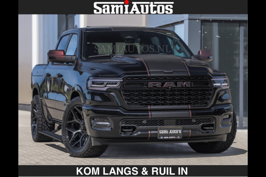 Dodge Ram Limited 540 PK | HUD | €84950,- excl | LUCHTVERING | MASSAGE | PASSAGIERSSCHERM | De Meest Luxe en Volle Pick-Up in zijn Klasse  Comfortabele Dubbele Cabine met Royale 5 Zitplaatsen | BPM vrij | Nu Leverbaar uit Voorraad | Voorraad Nr 2335 - 5153 | De specialist in Amerikaanse pick‑ups in Nederland en Europa.