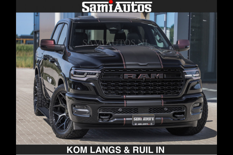 Dodge Ram Limited 540 PK | HUD | €84950,- excl | LUCHTVERING | MASSAGE | PASSAGIERSSCHERM | De Meest Luxe en Volle Pick-Up in zijn Klasse  Comfortabele Dubbele Cabine met Royale 5 Zitplaatsen | BPM vrij | Nu Leverbaar uit Voorraad | Voorraad Nr 2335 - 5153 | De specialist in Amerikaanse pick‑ups in Nederland en Europa.