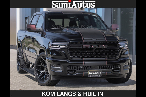 Dodge Ram Limited 540 PK | HUD | €84950,- excl | LUCHTVERING | MASSAGE | PASSAGIERSSCHERM | De Meest Luxe en Volle Pick-Up in zijn Klasse  Comfortabele Dubbele Cabine met Royale 5 Zitplaatsen | BPM vrij | Nu Leverbaar uit Voorraad | Voorraad Nr 2335 - 5153 | De specialist in Amerikaanse pick‑ups in Nederland en Europa.
