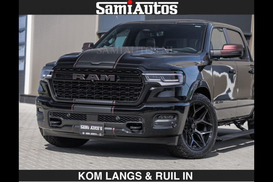 Dodge Ram Limited 540 PK | HUD | €84950,- excl | LUCHTVERING | MASSAGE | PASSAGIERSSCHERM | De Meest Luxe en Volle Pick-Up in zijn Klasse  Comfortabele Dubbele Cabine met Royale 5 Zitplaatsen | BPM vrij | Nu Leverbaar uit Voorraad | Voorraad Nr 2335 - 5153 | De specialist in Amerikaanse pick‑ups in Nederland en Europa.