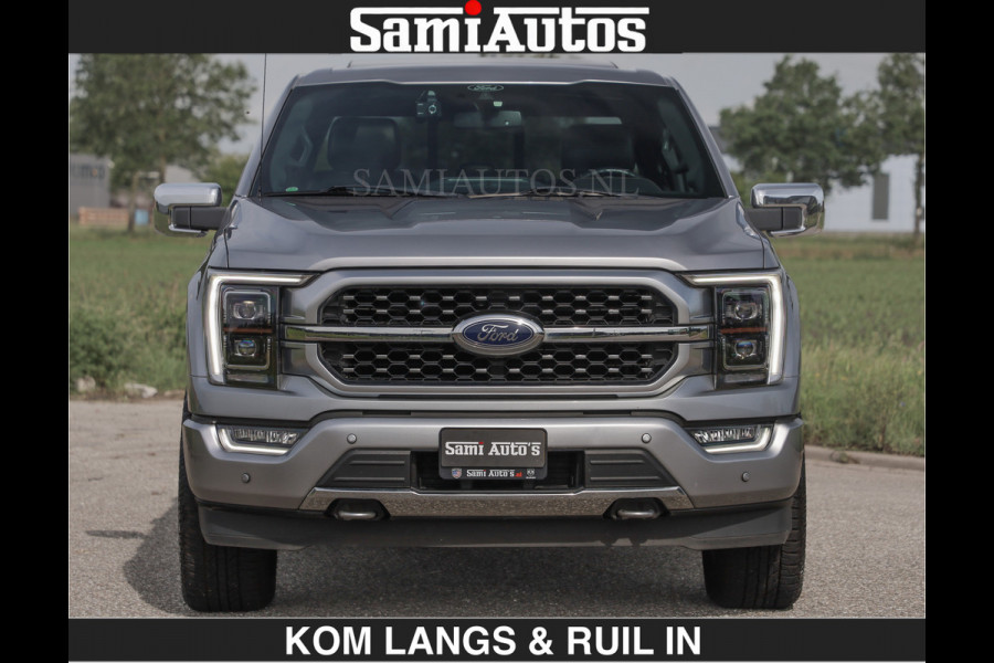 Ford USA F-150 PLATINUM | MASSAGE | PANO | €49950,- excl | GROOTSCHERM | COMFORT STOELEN | ADAPTIVE CRUISE | DC | DUBBELE CABINE | FACELIFT MODEL | GROOT SCHERM | 5 PERSOONS | DC | DASH CAM | MASSAGE | | De specialist in Amerikaanse pick‑ups in Nederland en Europa.