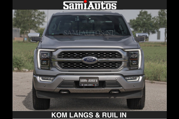Ford USA F-150 PLATINUM | MASSAGE | PANO | €49950,- excl | GROOTSCHERM | COMFORT STOELEN | ADAPTIVE CRUISE | DC | DUBBELE CABINE | FACELIFT MODEL | GROOT SCHERM | 5 PERSOONS | DC | DASH CAM | MASSAGE | | De specialist in Amerikaanse pick‑ups in Nederland en Europa.