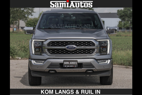 Ford USA F-150 PLATINUM | MASSAGE | PANO | €49950,- excl | GROOTSCHERM | COMFORT STOELEN | ADAPTIVE CRUISE | DC | DUBBELE CABINE | FACELIFT MODEL | GROOT SCHERM | 5 PERSOONS | DC | DASH CAM | MASSAGE | | De specialist in Amerikaanse pick‑ups in Nederland en Europa.
