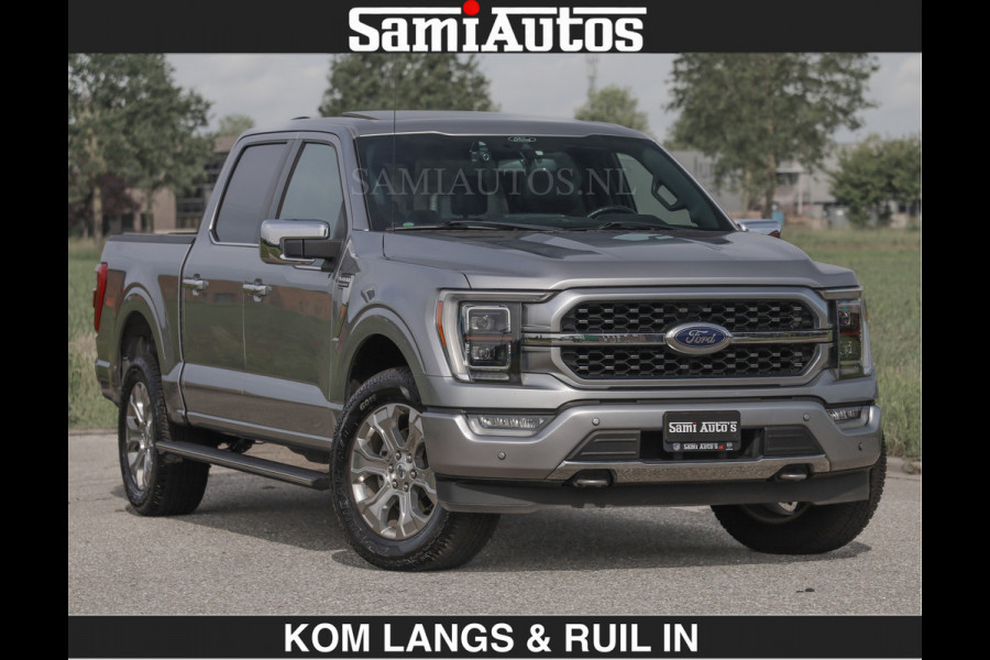 Ford USA F-150 PLATINUM | MASSAGE | PANO | €49950,- excl | GROOTSCHERM | COMFORT STOELEN | ADAPTIVE CRUISE | DC | DUBBELE CABINE | FACELIFT MODEL | GROOT SCHERM | 5 PERSOONS | DC | DASH CAM | MASSAGE | | De specialist in Amerikaanse pick‑ups in Nederland en Europa.