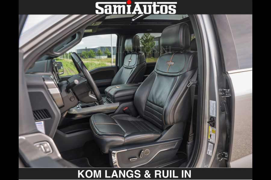 Ford USA F-150 PLATINUM | MASSAGE | PANO | €49950,- excl | GROOTSCHERM | COMFORT STOELEN | ADAPTIVE CRUISE | DC | DUBBELE CABINE | FACELIFT MODEL | GROOT SCHERM | 5 PERSOONS | DC | DASH CAM | MASSAGE | | De specialist in Amerikaanse pick‑ups in Nederland en Europa.