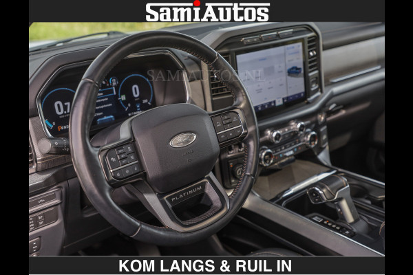 Ford USA F-150 PLATINUM | MASSAGE | PANO | €49950,- excl | GROOTSCHERM | COMFORT STOELEN | ADAPTIVE CRUISE | DC | DUBBELE CABINE | FACELIFT MODEL | GROOT SCHERM | 5 PERSOONS | DC | DASH CAM | MASSAGE | | De specialist in Amerikaanse pick‑ups in Nederland en Europa.