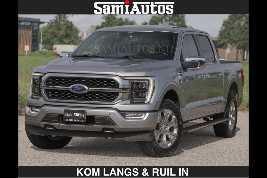 Ford USA F-150 PLATINUM | MASSAGE | PANO | €49950,- excl | GROOTSCHERM | COMFORT STOELEN | ADAPTIVE CRUISE | DC | DUBBELE CABINE | FACELIFT MODEL | GROOT SCHERM | 5 PERSOONS | DC | DASH CAM | MASSAGE | | De specialist in Amerikaanse pick‑ups in Nederland en Europa.