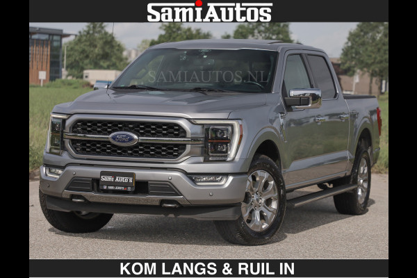 Ford USA F-150 PLATINUM | MASSAGE | PANO | €49950,- excl | GROOTSCHERM | COMFORT STOELEN | ADAPTIVE CRUISE | DC | DUBBELE CABINE | FACELIFT MODEL | GROOT SCHERM | 5 PERSOONS | DC | DASH CAM | MASSAGE | | De specialist in Amerikaanse pick‑ups in Nederland en Europa.