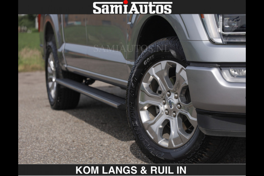 Ford USA F-150 PLATINUM | MASSAGE | PANO | €49950,- excl | GROOTSCHERM | COMFORT STOELEN | ADAPTIVE CRUISE | DC | DUBBELE CABINE | FACELIFT MODEL | GROOT SCHERM | 5 PERSOONS | DC | DASH CAM | MASSAGE | | De specialist in Amerikaanse pick‑ups in Nederland en Europa.