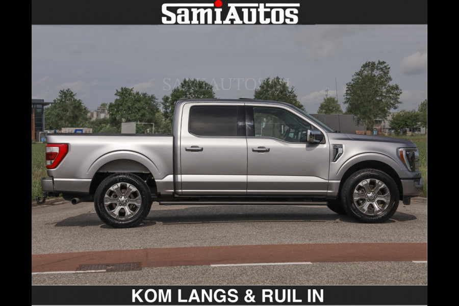 Ford USA F-150 PLATINUM | MASSAGE | PANO | €49950,- excl | GROOTSCHERM | COMFORT STOELEN | ADAPTIVE CRUISE | DC | DUBBELE CABINE | FACELIFT MODEL | GROOT SCHERM | 5 PERSOONS | DC | DASH CAM | MASSAGE | | De specialist in Amerikaanse pick‑ups in Nederland en Europa.