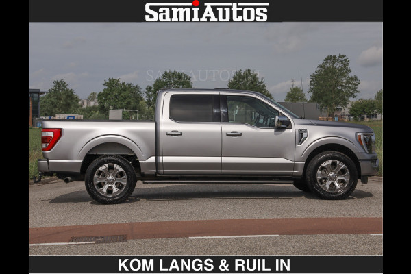Ford USA F-150 PLATINUM | MASSAGE | PANO | €49950,- excl | GROOTSCHERM | COMFORT STOELEN | ADAPTIVE CRUISE | DC | DUBBELE CABINE | FACELIFT MODEL | GROOT SCHERM | 5 PERSOONS | DC | DASH CAM | MASSAGE | | De specialist in Amerikaanse pick‑ups in Nederland en Europa.