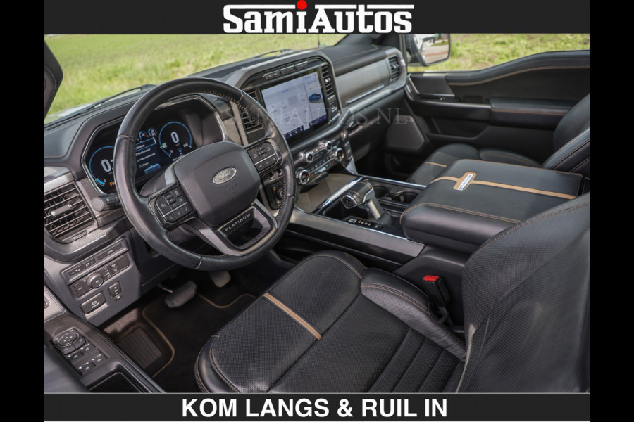 Ford USA F-150 PLATINUM | MASSAGE | PANO | €49950,- excl | GROOTSCHERM | COMFORT STOELEN | ADAPTIVE CRUISE | DC | DUBBELE CABINE | FACELIFT MODEL | GROOT SCHERM | 5 PERSOONS | DC | DASH CAM | MASSAGE | | De specialist in Amerikaanse pick‑ups in Nederland en Europa.