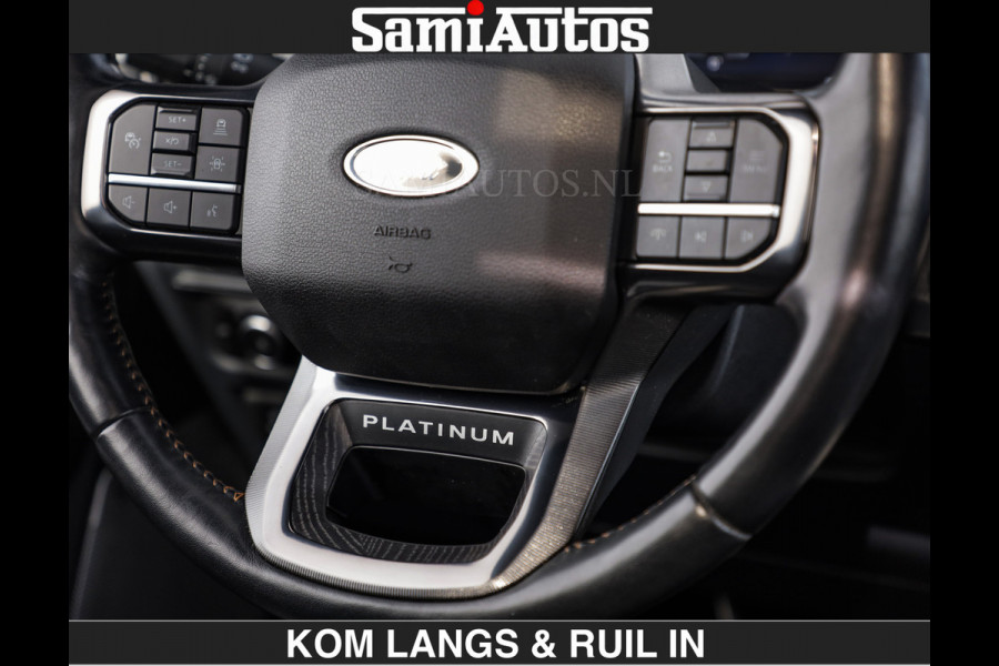 Ford USA F-150 PLATINUM | MASSAGE | PANO | €49950,- excl | GROOTSCHERM | COMFORT STOELEN | ADAPTIVE CRUISE | DC | DUBBELE CABINE | FACELIFT MODEL | GROOT SCHERM | 5 PERSOONS | DC | DASH CAM | MASSAGE | | De specialist in Amerikaanse pick‑ups in Nederland en Europa.