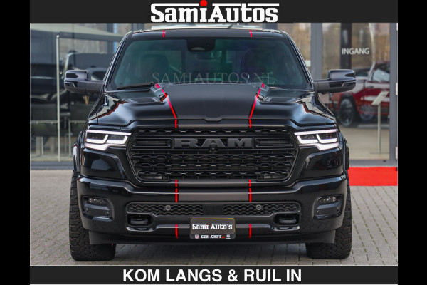 Dodge Ram LIMITED 2027 5.7 V8 HEMI | €79950,- excl excl | MAXIMAAL UITGERUST | DUBBELE CABINE | 5 PERSOONS | DC | Allernieuwste Limited uitvoering – volledig uitgerust met alle opties, inclusief MWK en normale laadbak.