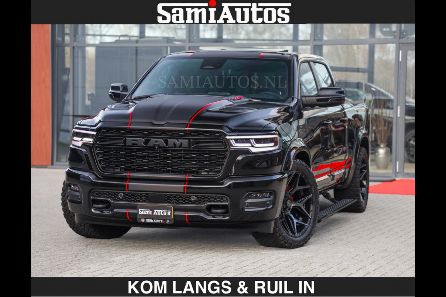 Dodge Ram LIMITED 2027 5.7 V8 HEMI | €79950,- excl excl | MAXIMAAL UITGERUST | DUBBELE CABINE | 5 PERSOONS | DC | Allernieuwste Limited uitvoering – volledig uitgerust met alle opties, inclusief MWK en normale laadbak.