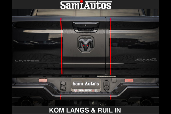 Dodge Ram LIMITED 2027 5.7 V8 HEMI | MAXIMAAL UITGERUST | DUBBELE CABINE | 5 PERSOONS | DC | Allernieuwste Limited uitvoering – volledig uitgerust met alle opties, inclusief MWK en normale laadbak.