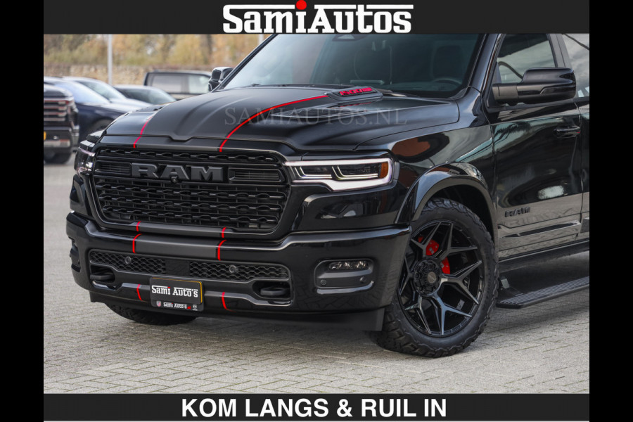 Dodge Ram LIMITED 2027 5.7 V8 HEMI | MAXIMAAL UITGERUST | DUBBELE CABINE | 5 PERSOONS | DC | Allernieuwste Limited uitvoering – volledig uitgerust met alle opties, inclusief MWK en normale laadbak Voorraad nr 3806