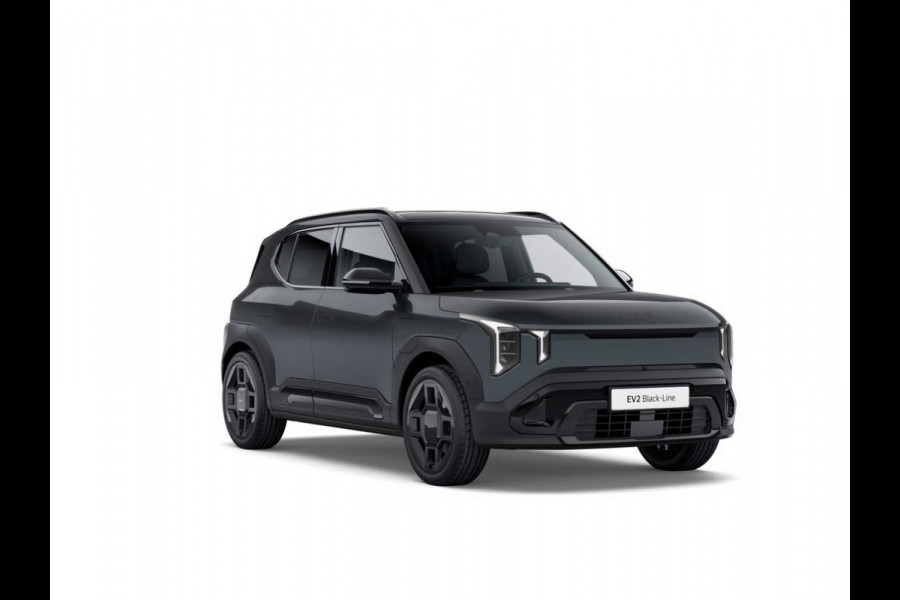 Kia EV2 Black-Line 61 kWh | Actieprijs* | Navi. | Clima. | Adapt. Cruise. | Stoel&Stuur Verwarming | 15L Frunk | Glazen Schuif-/Kanteldak | Harman Kardon | Vegan Lederen Stoelbekleding 'Black-Line' | Slimme Parkeerassistentie | Dodehoekcamera