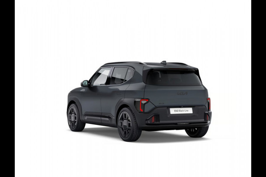 Kia EV2 Black-Line 61 kWh | Actieprijs* | Navi. | Clima. | Adapt. Cruise. | Stoel&Stuur Verwarming | 15L Frunk | Glazen Schuif-/Kanteldak | Harman Kardon | Vegan Lederen Stoelbekleding 'Black-Line' | Slimme Parkeerassistentie | Dodehoekcamera
