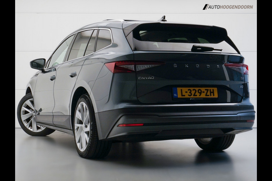 Škoda ENYAQ iV 80 Sport SoH 93% (APPLE CARPLAY,PANORAMADAK,CAMERA,STUUR-STOELVERWARMING,ADAPTIVE CRUISE,SFEERVERLICHTING,KEYLESS)