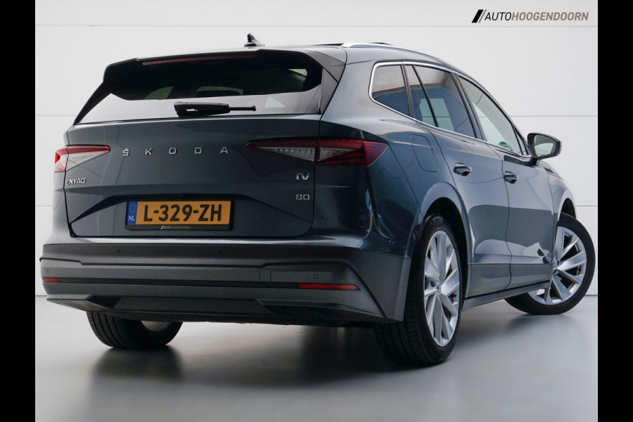 Škoda ENYAQ iV 80 Sport SoH 93% (APPLE CARPLAY,PANORAMADAK,CAMERA,STUUR-STOELVERWARMING,ADAPTIVE CRUISE,SFEERVERLICHTING,KEYLESS)