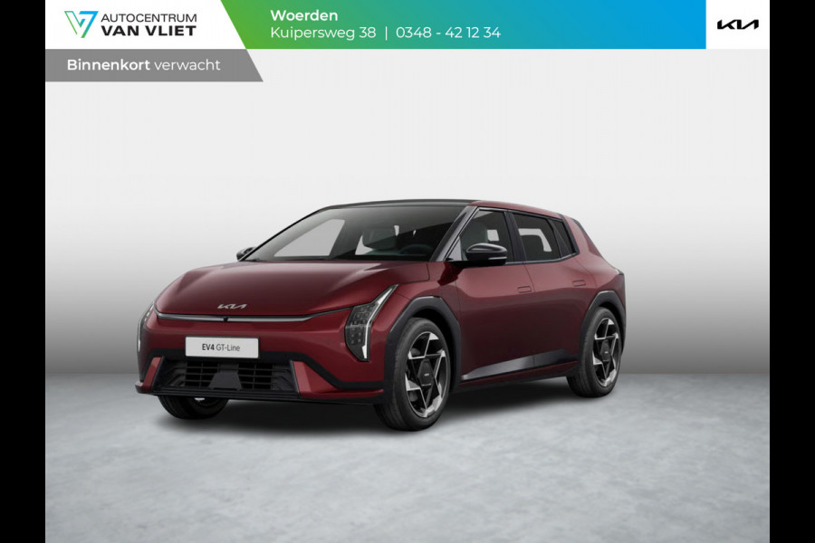 Kia EV4 GT-PlusLine 81.4 kWh | Actieprijs* | Navi. | Clima. | Adapt. Cruise. | Dodehoekassistentie | Achteruitrijcamera | Schuif-/Kanteldak| Harman Kardon | GT-Line Bekleding In Vegan Leder | Massagefunctie | Dodehoekcamera | Slimme Parkeerassistentie