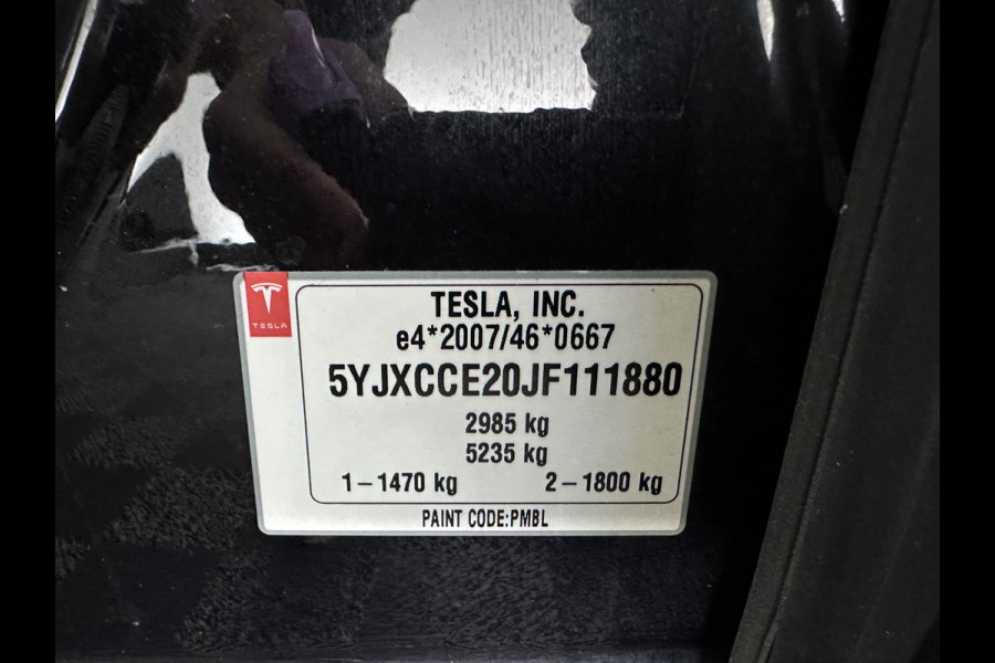 Tesla Model X 75D Base ( 7-Pers. ) [3-Fase-17kW] {SoH-84%} (INCL-BTW) Aut. *PANO | LEATHER | NAVI-FULLMAP | FULL-LED | AIRSUSPENSION | DIGI-COCKPIT | CCS-FASTLOADER | KEYLESS | DAB+ | HEATED-SPORTSEATS | PRIVACY-GLASS | AUTOPILOT |  20"A