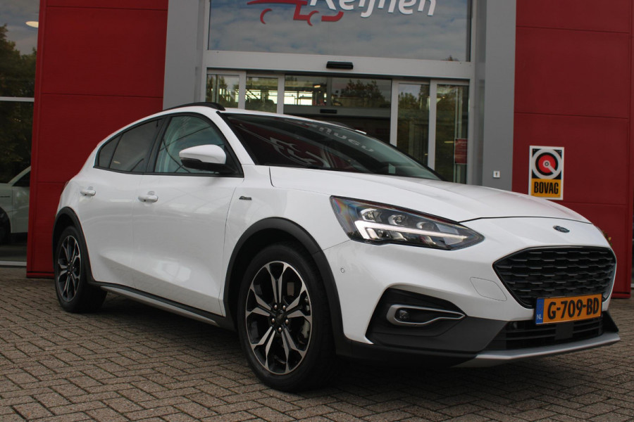 Ford Focus 1.5 EcoBoost 150PK AUTOMAAT ACTIVE BUSINESS | AFNEEMBARE TREKHAAK | TECHNOLOGY PACK: (ADAPTIVE CRUISE CONTROL, GROOTLICHT ASSISTENT, TRAFFIC SIGN RECOGNITION, EVASIVE STEERING ASSIST, DRIVER ALERT, LANE CENTRING ASSIST EN STOP & GO) | PARKING PACK: (VOLLEDIG AUTOMATISCH INPARKEREN, WIDE VIEW ACHTERUITRIJ CAMERA, DOOR EDGE PROTECTORS) | BANG & OLUFSEN AUDIOSYSTEM: (9 SPEAKERS EN 1 SUBWOOVER ,DAB+ RADIO) | COMFORT PACK: (AUTOMATISCHE AIRCONDITIONING, FORD KEYLESS ENTRY/START) | DESIGN PACK 2 ACTIVE BUSINESS: (PRIVACY GLASS, 18" Y-DESIGN BLACK LICHTMETALEN VELGEN, FULL LE