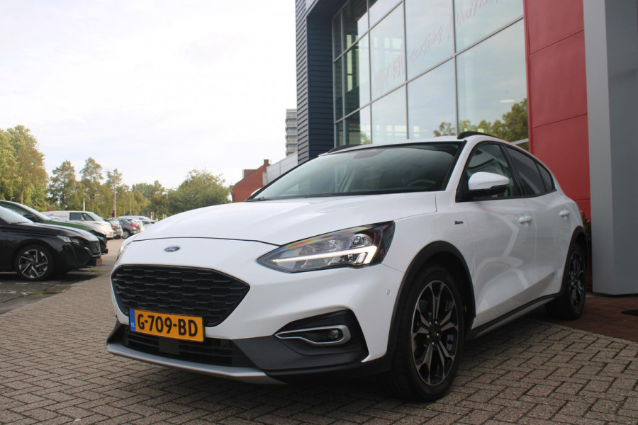 Ford Focus 1.5 EcoBoost 150PK AUTOMAAT ACTIVE BUSINESS | AFNEEMBARE TREKHAAK | TECHNOLOGY PACK: (ADAPTIVE CRUISE CONTROL, GROOTLICHT ASSISTENT, TRAFFIC SIGN RECOGNITION, EVASIVE STEERING ASSIST, DRIVER ALERT, LANE CENTRING ASSIST EN STOP & GO) | PARKING PACK: (VOLLEDIG AUTOMATISCH INPARKEREN, WIDE VIEW ACHTERUITRIJ CAMERA, DOOR EDGE PROTECTORS) | BANG & OLUFSEN AUDIOSYSTEM: (9 SPEAKERS EN 1 SUBWOOVER ,DAB+ RADIO) | COMFORT PACK: (AUTOMATISCHE AIRCONDITIONING, FORD KEYLESS ENTRY/START) | DESIGN PACK 2 ACTIVE BUSINESS: (PRIVACY GLASS, 18" Y-DESIGN BLACK LICHTMETALEN VELGEN, FULL LE