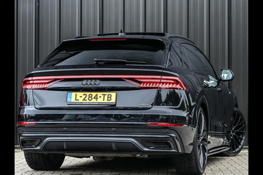 Audi Q8 55 TFSI e quattro Pro Line Plus | Panoramadak | Night Vision | B&O | HUD | 360 Camera | Adaptive Cruise | Luchtvering | Stoelverwarming V+A | Ambiance Verlichting | Trekhaak |