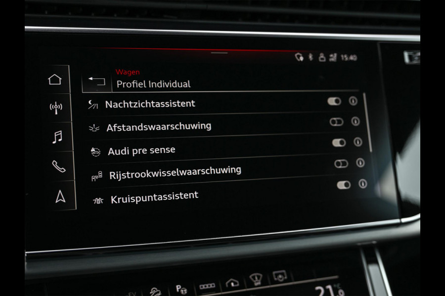 Audi Q8 55 TFSI e quattro Pro Line Plus | Panoramadak | Night Vision | B&O | HUD | 360 Camera | Adaptive Cruise | Luchtvering | Stoelverwarming V+A | Ambiance Verlichting | Trekhaak |