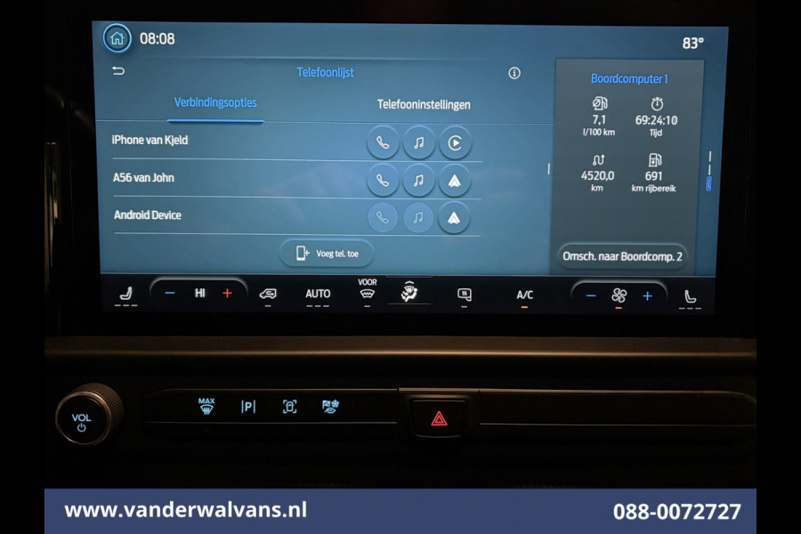 Ford Transit Custom 2.0 TDCI 136pk L2H1 Euro6 Airco | Camera | LED | Apple Carplay | Cruisecontrol | 2500kg Trekhaak LM Velgen, Android Auto, Verwarmde voorruit, Stoelverwarming, Parkeersensoren, Bijrijdersbank