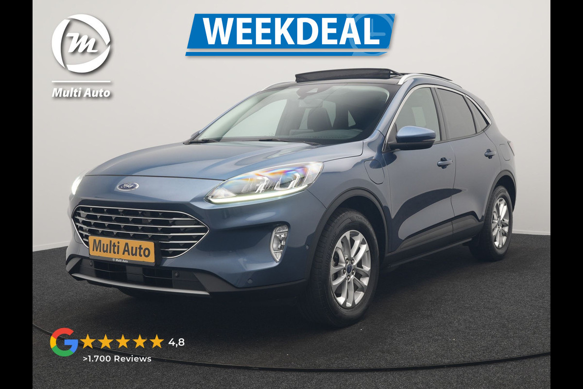 Ford Kuga 2.5 Titanium PHEV 225pk Dealer O.H. | Trekhaak Af Fabriek | Panodak | Adaptive Cruise | Camera | Sportstoelen & Stuur Verwarmd | Keyless | Blis | Apple Carplay | Navigatie | DAB | Plug In Hybrid |