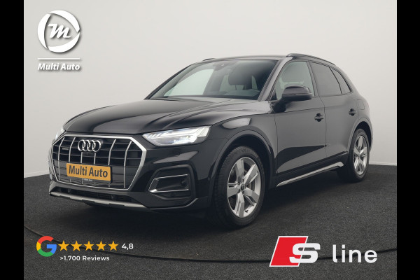 Audi Q5 50 TFSI e S Line FACELIFT PHEV 300pk Dealer O.H. | Luchtvering | Adaptive Cruise | Matrix Led | 360 Camera | Sportstoelen Verwarmd | Sfeerverlichting | Blis | Park Assist | Navigatie | DAB | Standkachel | Plug In Hybrid |