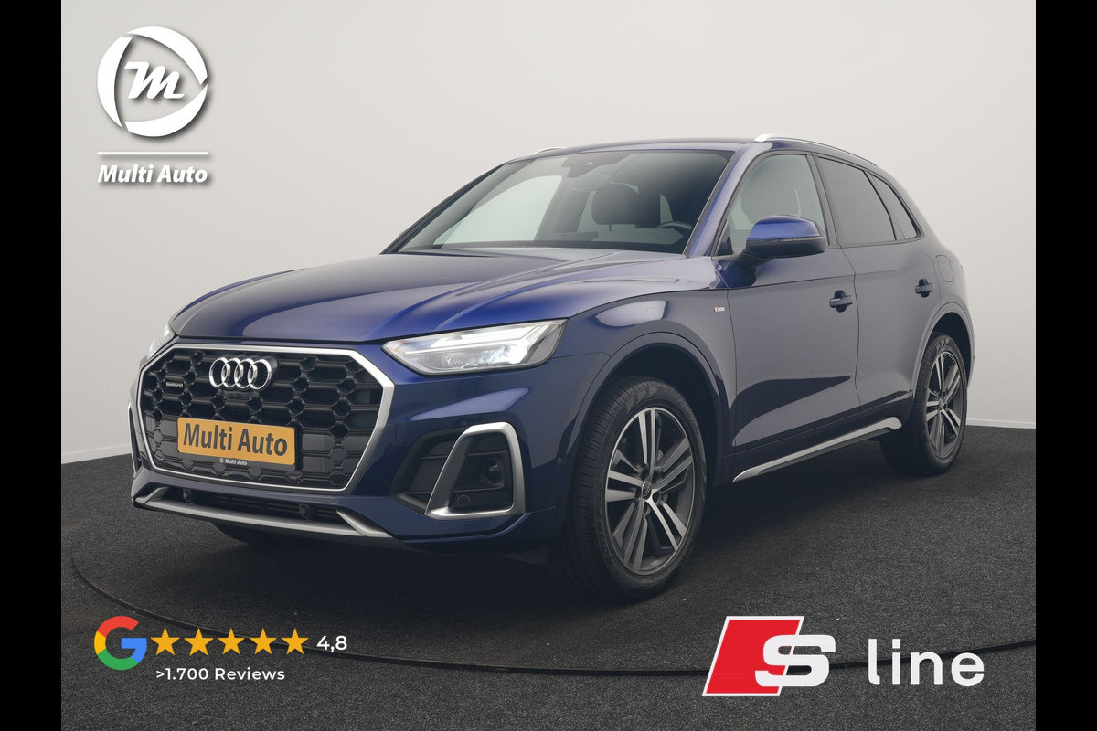 Audi Q5 55 TFSI e NIEUW MODEL 2x S Line PHEV 367pk Dealer O.H. | 360 Camera | Sportstoelen Verwarmd | Sfeerverlichting | 20"L.M | Virtual Cockpit  | Navigatie | DAB | Plug In Hybrid |