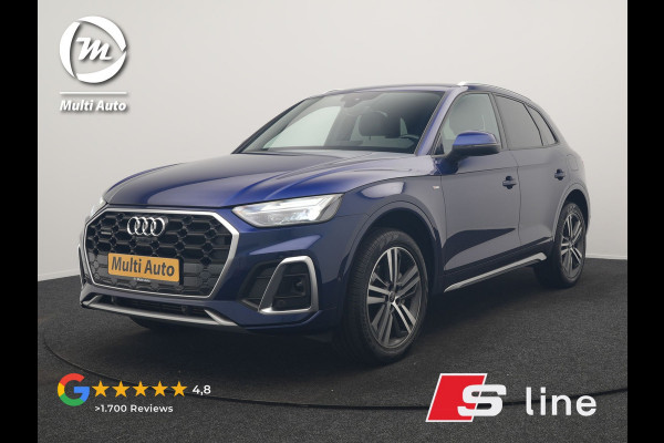 Audi Q5 55 TFSI e NIEUW MODEL 2x S Line PHEV 367pk Dealer O.H. | 360 Camera | Sportstoelen Verwarmd | Sfeerverlichting | 20"L.M | Virtual Cockpit  | Navigatie | DAB | Plug In Hybrid |