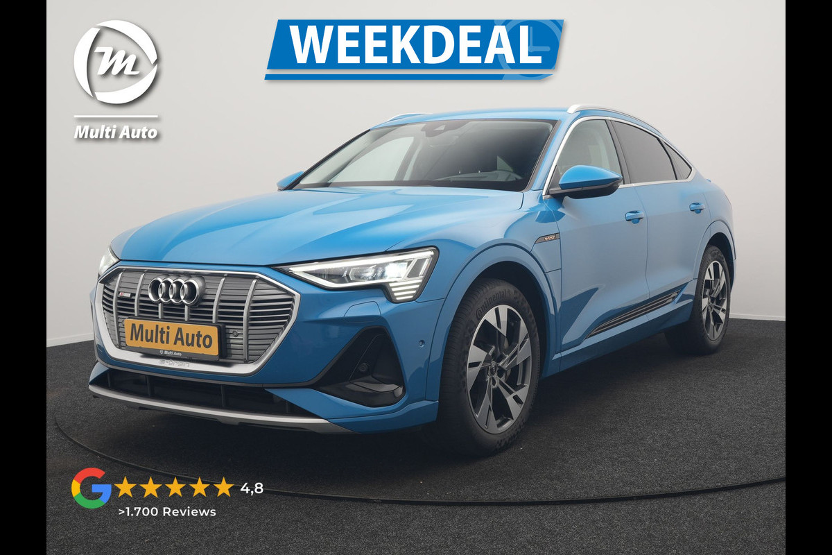 Audi e-tron Sportback 50 Quattro S Line 71 kWh 313pk Dealer O.H. | Luchtvering | Adaptive Cruise | Nachtzicht | Head Up | Camera | Alcantara Sportstoelen Verwarmd | Keyless | 20"L.M | Navigatie | DAB | Virtual Cockpit |