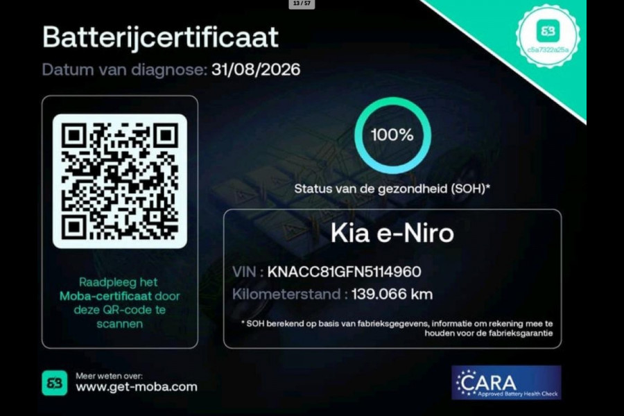 Kia e-Niro DynamicPlusLine 64 kWh 100% SOH OPEN DAK WARMTEPOMP