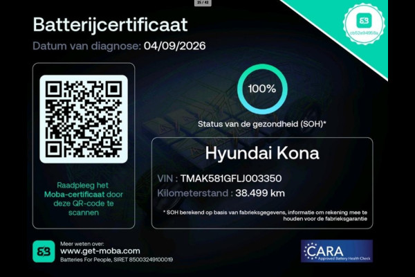 Hyundai Kona EV Limited 64 kWh 100% SOH LEDER MEMORY