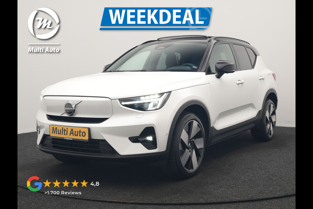 Volvo XC40 Recharge Ultimate 70 kWh 231pk Dealer O.H | Panodak | Adaptive Cruise | Harman / Kardon | 360 Camera | Alcantara Sportstoelen Memory & Verwarmd | Apple Carplay | Keyless | Stuurverwarming | BLIS | Google Assistant & Maps | Virtual | Navigatie | DAB | 20"L.M | Plug In Hybrid |