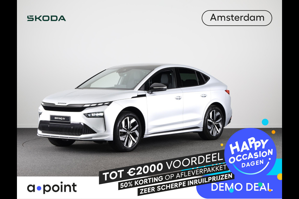 Škoda Enyaq Coupé Sportline 204 pk | Elektrisch verstelbare voorstoel met geheugen | Panoramadak | Parkeercamera | Dode hoek detectie
