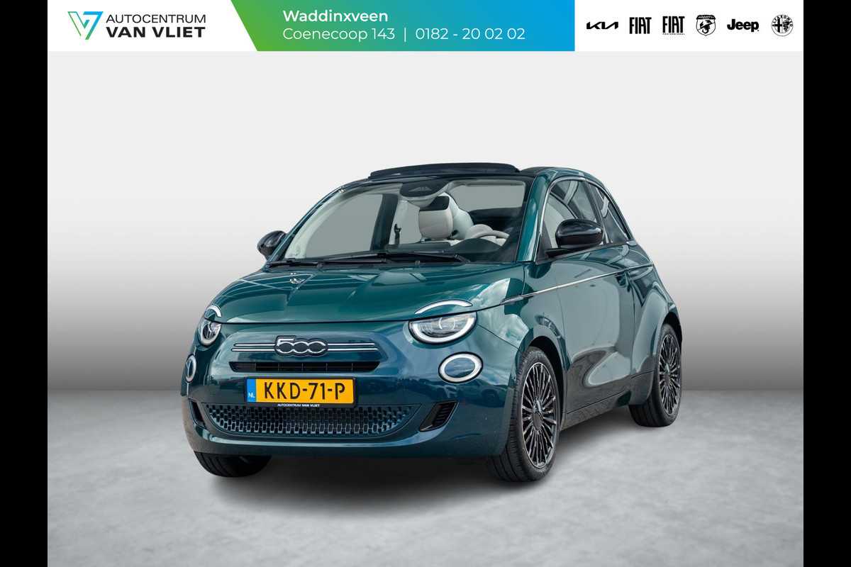 Fiat 500 Hybrid La Prima Cabrio | Clima | LED | PDC | JBL Premium Audio | 17" | Camera | Canneloni Ivory/Piombo interieur