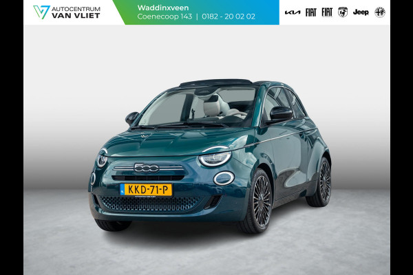 Fiat 500 Hybrid La Prima Cabrio | Clima | LED | PDC | JBL Premium Audio | 17" | Camera | Canneloni Ivory/Piombo interieur