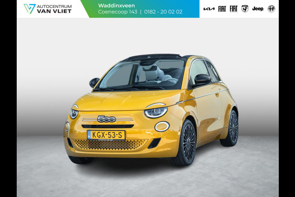 Fiat 500C Hybrid La Prima Cabrio | Clima | LED | PDC | JBL Premium Audio | 17" | Camera | Canneloni Ivory/Piombo interieur