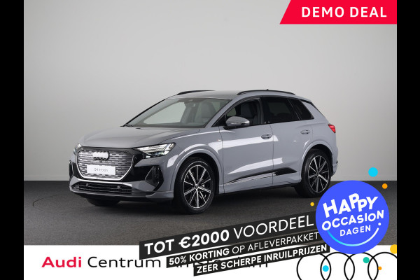 Audi Q4 e-tron 45 S edition Competition e-tron 82 kWh 286 pk | Navigatie | Stoelverwarming | Assistentiepakket plus | Comfortpakket | Ambient lichtpakket | Optiekpakket zwart plus | 20 inch Lichtmetalen velgen