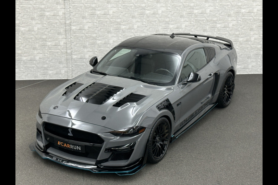 Ford Mustang V8 Shelby GT 500 Replica | 450pk | Brembo | EU Auto | ACC | Stoelventilatie | Ex BPM | Prijs incl. Bpm 53850,= | 10-traps Automaat | RVS Sportuitlaat | Fighter Jet Grey |