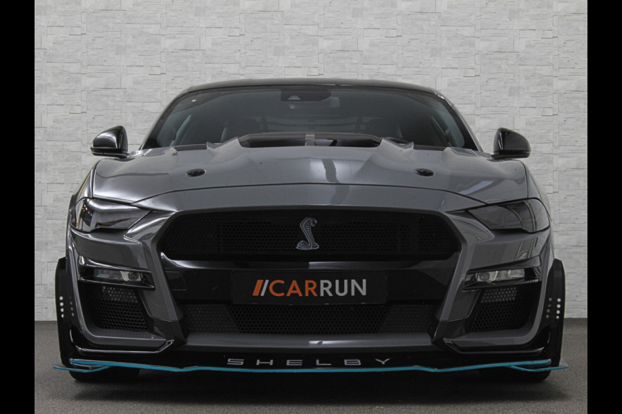 Ford Mustang V8 Shelby GT 500 Replica | 450pk | Brembo | EU Auto | ACC | Stoelventilatie | Ex BPM | Prijs incl. Bpm 53850,= | 10-traps Automaat | RVS Sportuitlaat | Fighter Jet Grey |