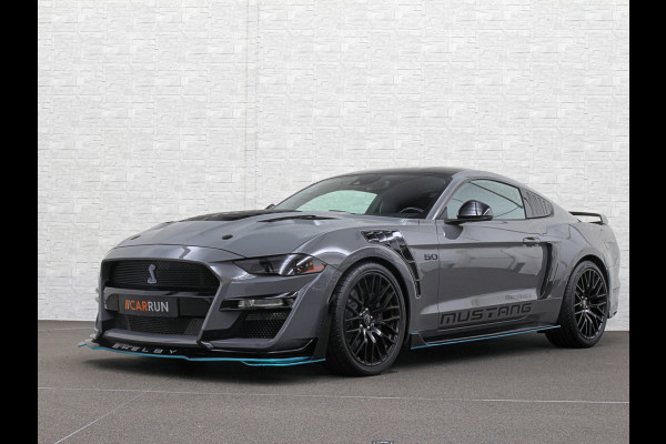 Ford Mustang V8 Shelby GT 500 Replica | 450pk | Brembo | EU Auto | ACC | Stoelventilatie | Ex BPM | Prijs incl. Bpm 53850,= | 10-traps Automaat | RVS Sportuitlaat | Fighter Jet Grey |